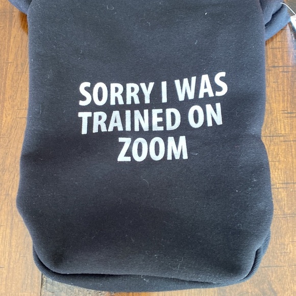Pet "Sorry I Was Trained on Zoom" Black Hoodie - Picture 6 of 9